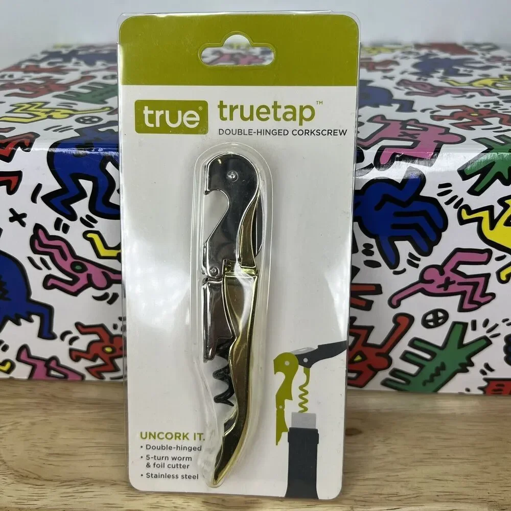 TrueTap Gold Double Hinged Waiter’s Corkscrew Server Stainless Steel‎ Wine Key